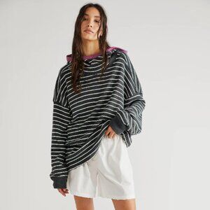 Free People Radical Thermal Hoodie, washed black, size L